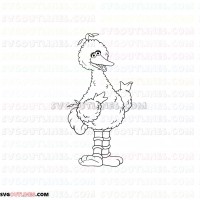 Big Bird Sesame Street outline svg dxf eps pdf png