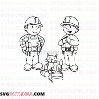 Bob and Wendy and Pilchard Bob the Builder outline svg dxf eps pdf png