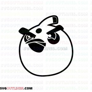 Bomb Face 2 Angry Birds outline svg dxf eps pdf png