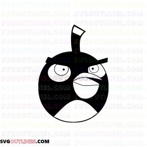 Bomb Face 4 Angry Birds outline svg dxf eps pdf png