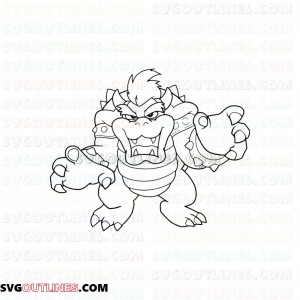 Bowser Super Mario Bros 2 outline svg dxf eps pdf png