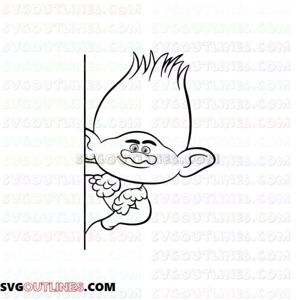 Branch Peeking Half Trolls outline svg dxf eps pdf png