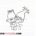 Branch Poppy Trolls outline svg dxf eps pdf png