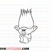 Branch sits Trolls outline svg dxf eps pdf png