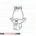 Branch sits Trolls outline svg dxf eps pdf png