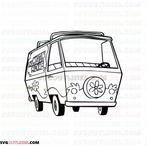 Bus Scooby Doo outline svg dxf eps pdf png