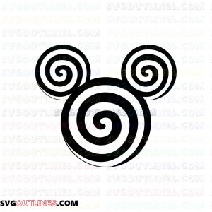 Caramel round Mickey Mouse outline svg dxf eps pdf png