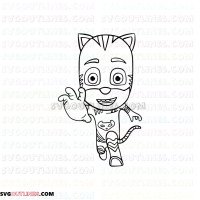 Catboy Silhouettes 3 PJ Masks outline svg dxf eps pdf png