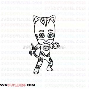 Catboy Silhouettes PJ Masks 2 outline svg dxf eps pdf png