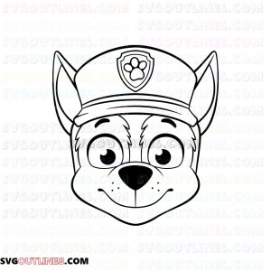 Chase Face Paw Patrol outline svg dxf eps pdf png