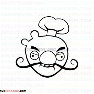 Chef Pig Angry Birds outline svg dxf eps pdf png