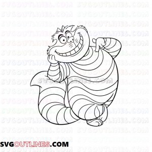 Cheshire Cat Alice Wonderland 2 outline svg dxf eps pdf png