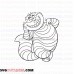 Cheshire Cat Alice Wonderland 2 outline svg dxf eps pdf png