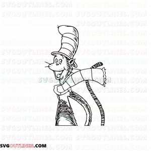 Christmas Day Dr Seuss The Cat in the Hat outline svg dxf eps pdf png