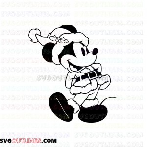Classic Mickey As Santa Claus outline svg dxf eps pdf png