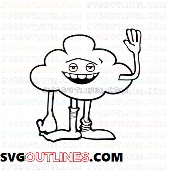 Cloud guy 2 Trolls outline svg dxf eps pdf png