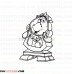 Cogsworth Beauty Beast 2 outline svg dxf eps pdf png