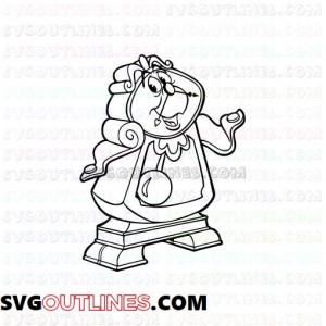 Cogsworth Beauty and the Beast outline svg dxf eps pdf png