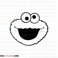 Cookie Monster Face Sesame Street outline svg dxf eps pdf png
