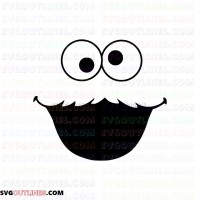 Cookie Monster Peeking Face silhouette Sesame Street outline svg dxf eps pdf png