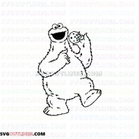 Cookie Monster Sesame Street outline svg dxf eps pdf png