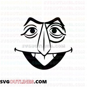 Count von Count Face 2 Sesame Street outline svg dxf eps pdf png