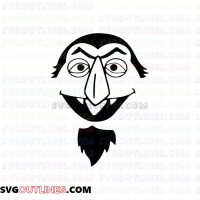Count von Count Face Sesame Street outline svg dxf eps pdf png