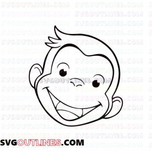Curious George Face outline svg dxf eps pdf png