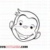 Curious George Face outline svg dxf eps pdf png