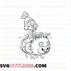 DJ Suki and bug Trolls outline svg dxf eps pdf png