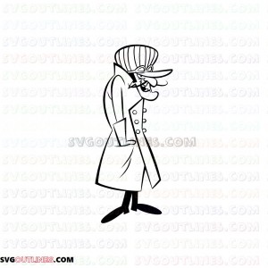 Dick Dastardly 2 The Wacky Races outline svg dxf eps pdf png
