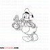 Donald Duck Christmas Candy Canes outline svg dxf eps pdf png