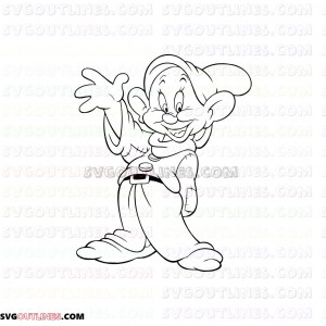 Dopey Snow White and the Seven Dwarfs outline svg dxf eps pdf png