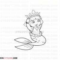 Dora Mermaid Dora and Friends outline svg dxf eps pdf png