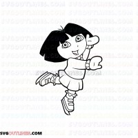 Dora Ski Sport Dora and Friends outline svg dxf eps pdf png