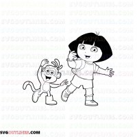 Dora and Boots Dora the Explorer outline svg dxf eps pdf png