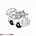 Dora and Tico the Squirrel and Boots in the car outline svg dxf eps pdf png
