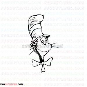 Dr Seuss Face Dr Seuss The Cat in the Hat outline svg dxf eps pdf png