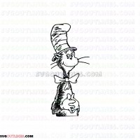 Dr Seuss Silhouette The Cat in the Hat 1 outline svg dxf eps pdf png