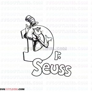 Dr Seuss Silhouette The Cat in the Hat 2 outline svg dxf eps pdf png