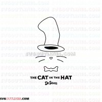 Dr Seuss The Cat in the Hat 2 outline svg dxf eps pdf png