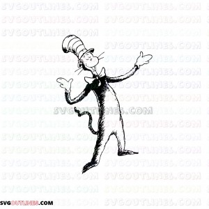 Dr Seuss The Cat in the Hat 3 outline svg dxf eps pdf png