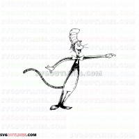 Dr Seuss The Cat in the Hat 4 outline svg dxf eps pdf png