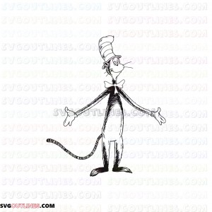 Dr Seuss The Cat in the Hat 5 outline svg dxf eps pdf png