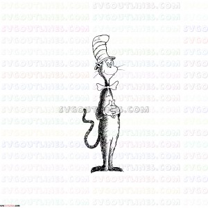 Dr Seuss The Cat in the Hat 7 outline svg dxf eps pdf png