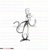 Dr Seuss The Cat in the Hat 8 outline svg dxf eps pdf png