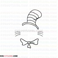 Dr Seuss The Cat in the Hat Dr Seuss The Cat in the Hat outline svg dxf eps pdf png