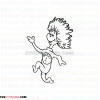 Dr Seuss The Cat in the Hat One Thing walking outline svg dxf eps pdf png