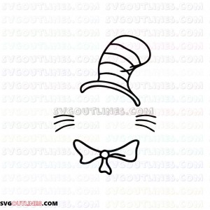Dr Seuss The Cat in the Hat outline svg dxf eps pdf png