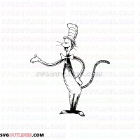 Dr Seuss The Cat in the Hat very happy outline svg dxf eps pdf png